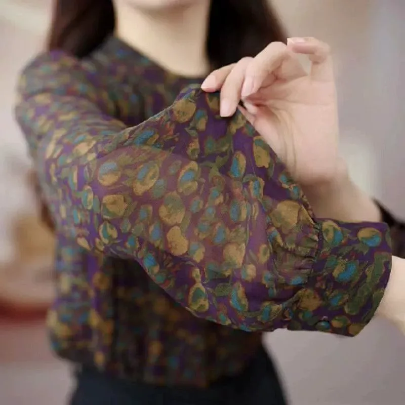 Retro fashion loose and versatile round-neck t-shirt top