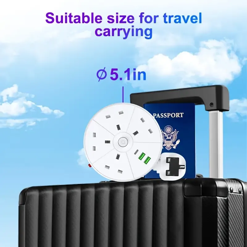 New Multifunctional Power Board Power Socket Power Strip, Equipped with 4 Power Outlets, Compatible with (2 USB-A) (1 TYPE-C), 2-meter Power Cord Automatic Short Circuit Protection Function Suitable for Home, Office, Kitchen, Garage, Outdoor