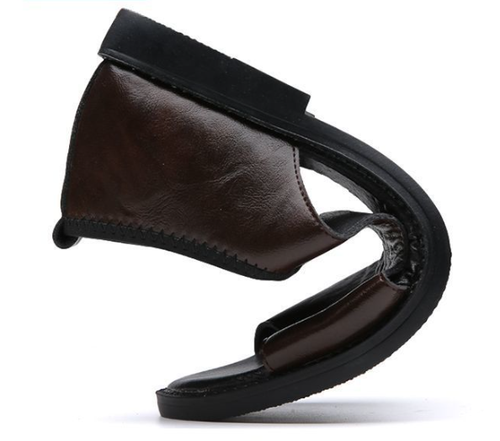 Genuine leather sandals for men Summer casual soft bottom non-slip beach shoes trendy all-match Roman sandals for men