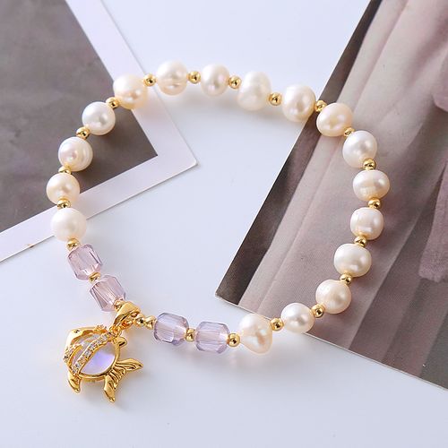 Natural freshwater pearl beaded bracelet