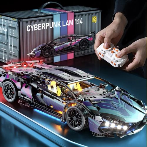 DIY dynamic version 1:14 Scale Super Car Building Kit with Electroplated Metal Parts Creative Building Toys for Adults