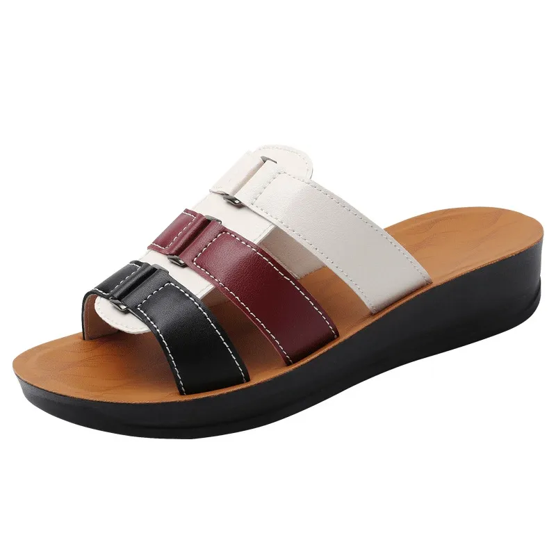 Three-color comfortable slip-on soft-soled anti-slip sandals