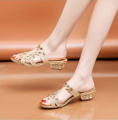 Women's Glitter Rhinestone Decor Sandals
