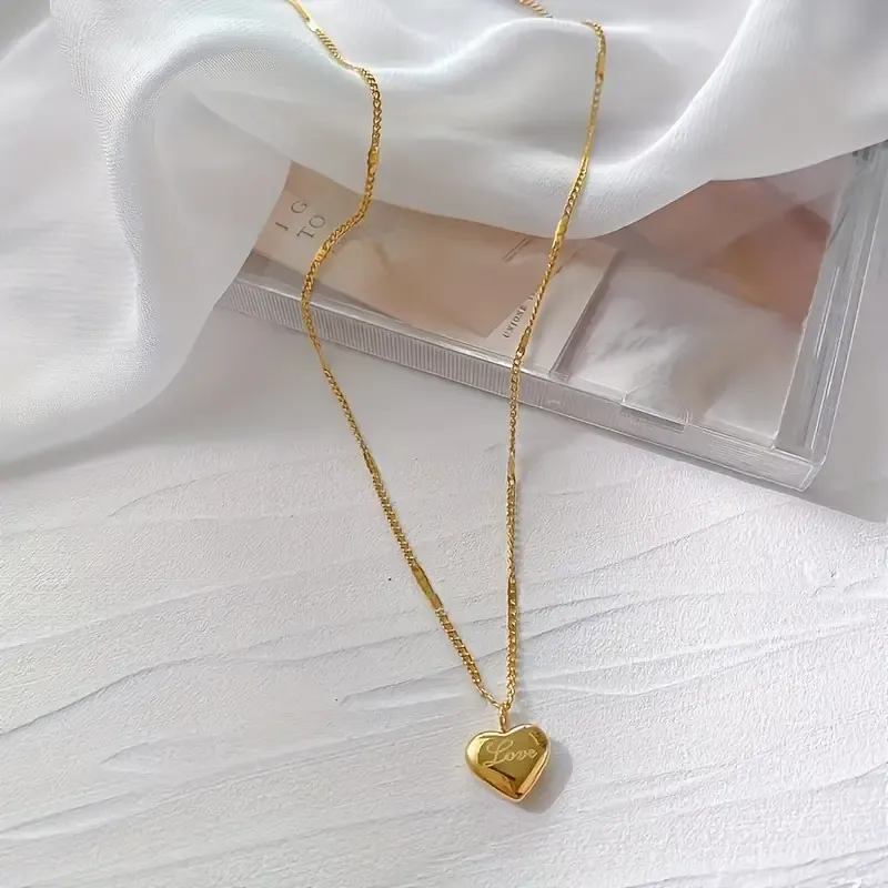 Golden Heart Pendant Necklace