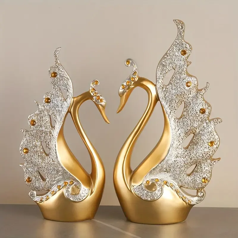 Exquisite Modern Swan Handicraft Statue