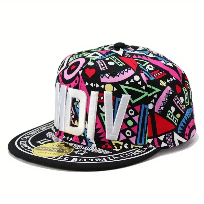 Reggae Lion Print Hippie Baseball Cap - Cool Flat Brim Snapback Hat for Men, Perfect for Outdoor Sports, Dance & Skateboarding