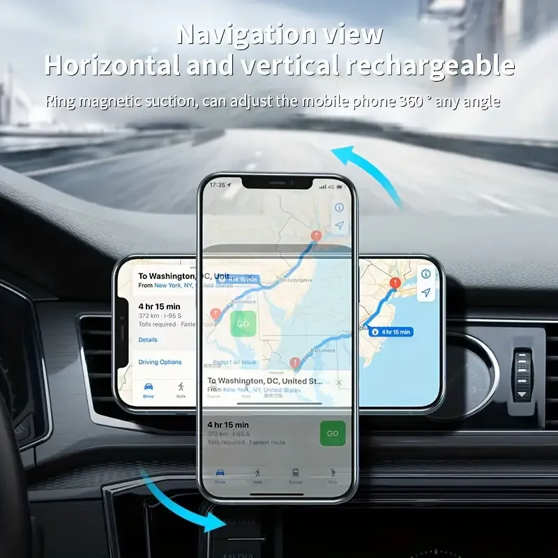 15W Universal Fast Charging Magnetic Wireless Car Phone Holder