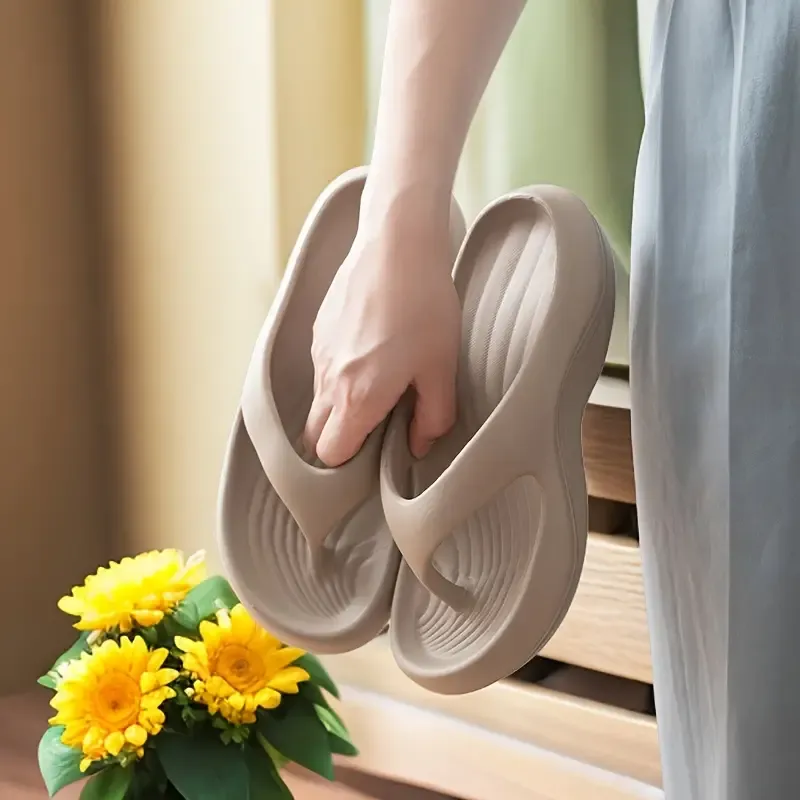 Women's Fashion Slides, Casual Solid Color EVA Flip Flops, Summer One-Piece Slippers, Flat Sole, No Print, Comfortable Footwear