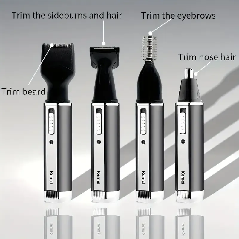 4-in-1 Professional Rechargeable Nose And Ear Hair Trimmer Men's Personal Care Tool