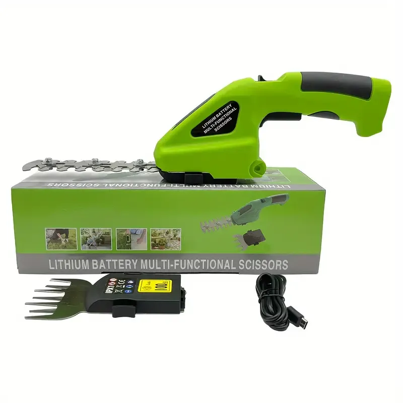 1pc Effortlessly Trim Your Lawn And Shrubs With This 7.2V 2-in-1 Electric Handheld Hedge Trimmer - Pruning Shears, Rechargeable Lithium-Ion Battery And Charger Included!