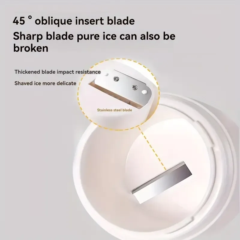 Manual Ice Shaver - Portable Plastic & Polypropylene Hand Crank Ice Crusher - ABS Construction, Non-Electric Shaved Ice Machine for Snow Cones and Slushies