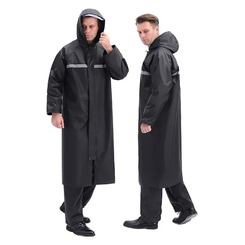 🔥BIG SALE 50%🔥Black Oxford Cloth One-Piece Raincoat Adult Long Windbreaker Site Labor Protection Split Raincoat
