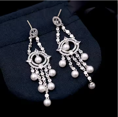 Roche OEM Orecchini Wedding Pearl Tassel Statement Earrings