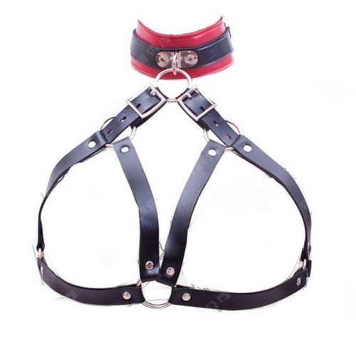 New Arrival Neck Collar Open Bra Nipple Bound Neck Ring Restraint Bondage Set PU Leather Adult Sex Toys Sexy Sex Products