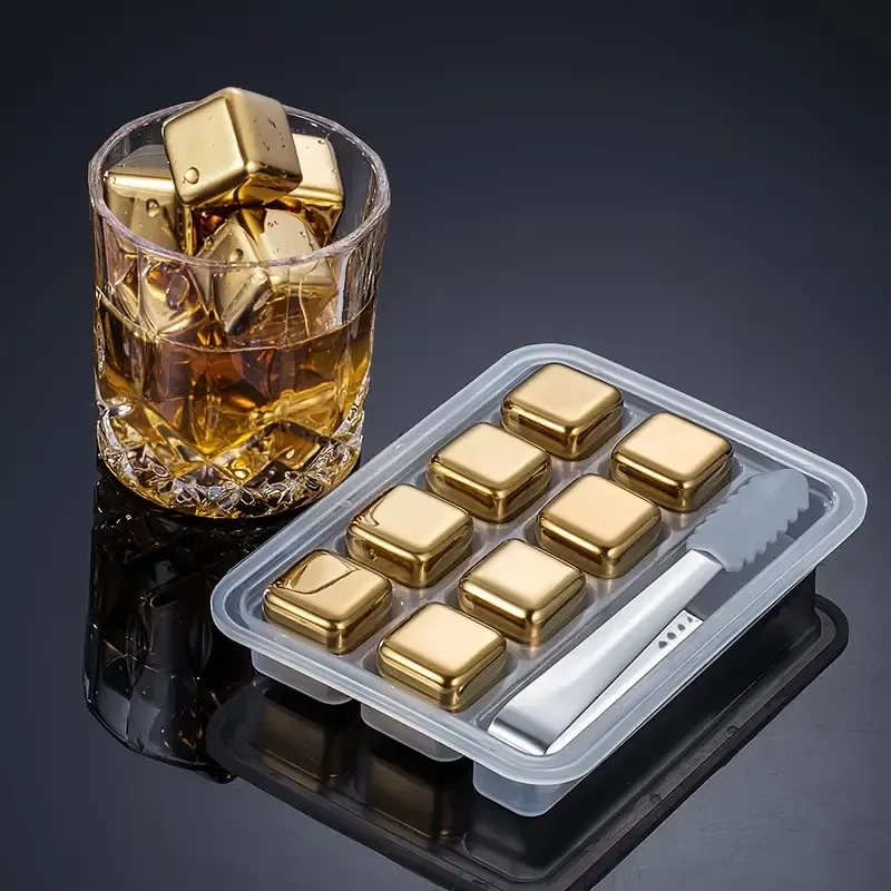 Golden Stainless Steel Whiskey Ice