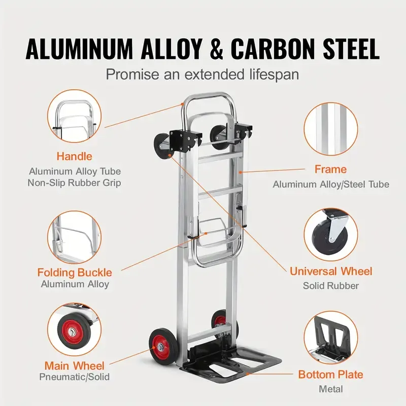 Capacity Heavy Duty Aluminum Folding Hand Truck