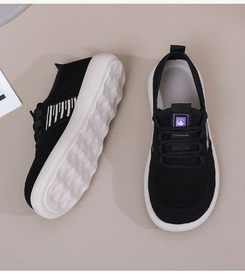 Women's 2025 Summer New Style One-Piece Slip-On Loafers Casual Soft-Tread Shoes Fly-Weave Breathable Women's Single Shoes