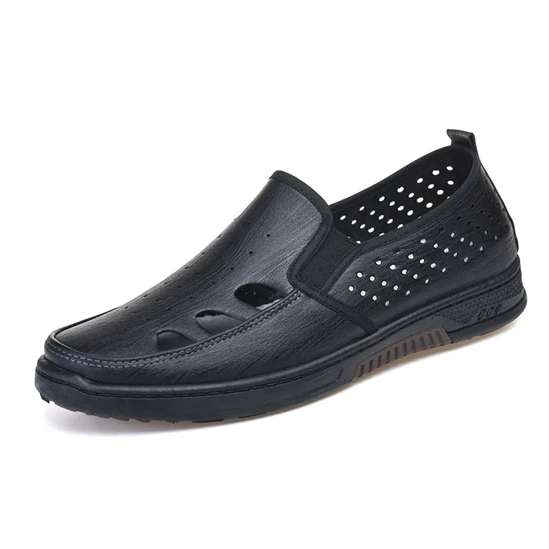 Leather soft-soled casual open-toe breathable cool leather shoes for men