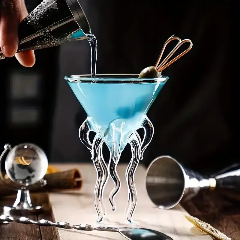 Octopus-Inspired Glass Cocktail Cup