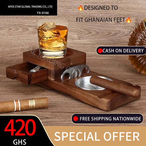 Vintage Acacia Wood Ashtray