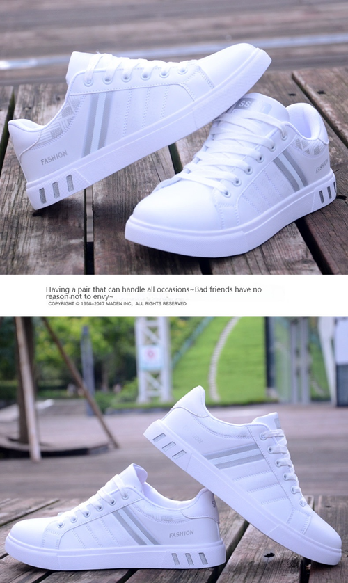 summer men's shoes new Korean style all-match white shoes