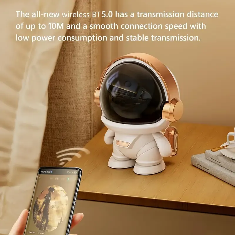 Astronaut Small Speaker, Small Wireless Portable Speaker With Led Light, Home Party Office Decoration Subwoofer, Portable Speaker, Birthday Gift