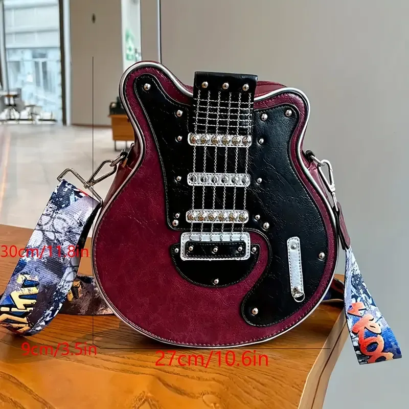 Guitar-Shaped Crossbody Bag