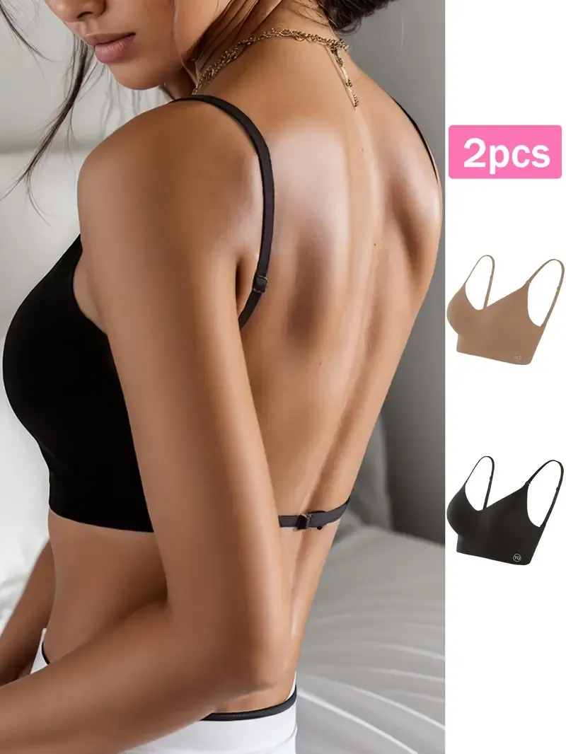 U-Backless Crop Top Sports Bra Set