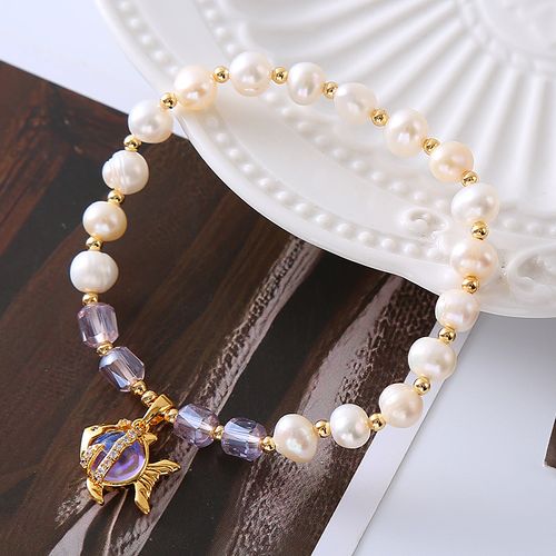 Natural freshwater pearl beaded bracelet