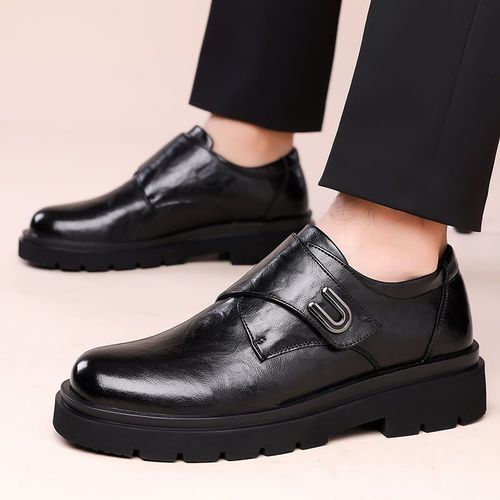Breathable British-style business thick-soled height-increasing Monk shoes