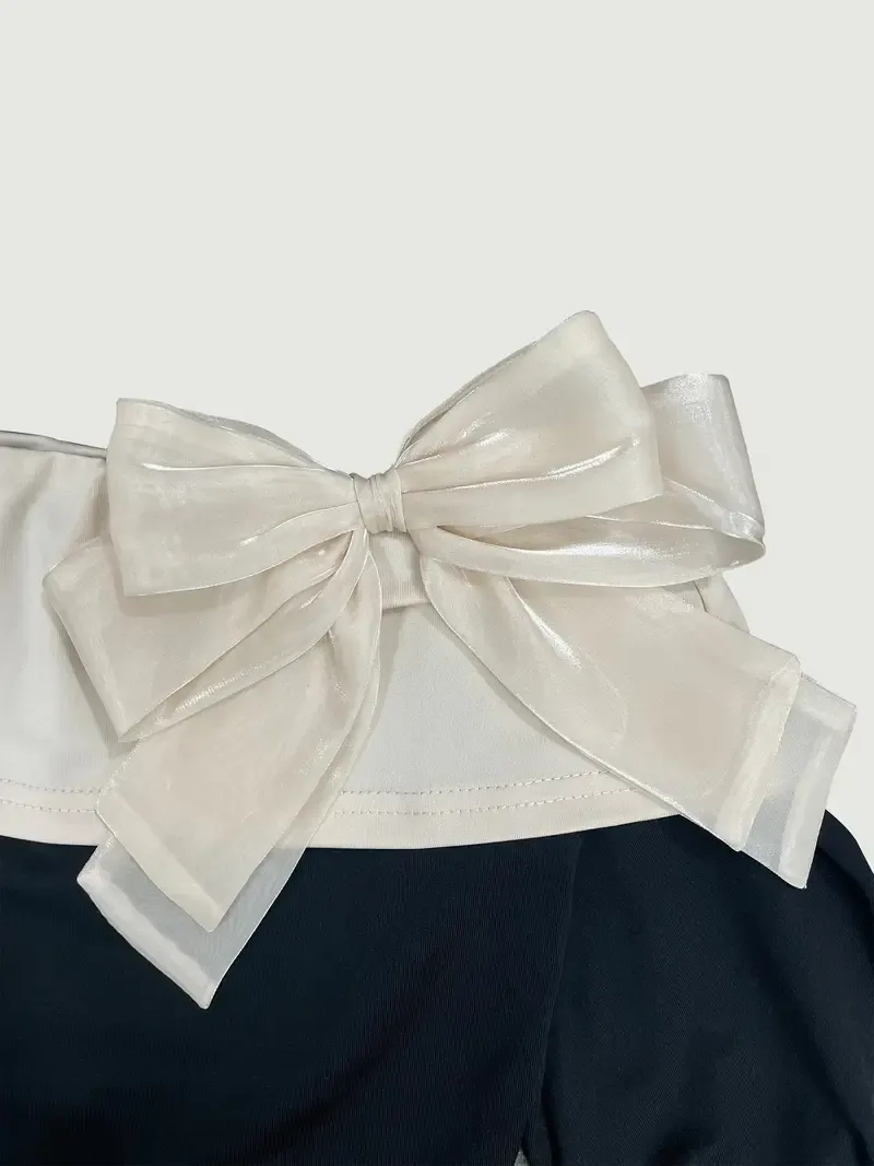 Bow Decor Off-Shoulder Top