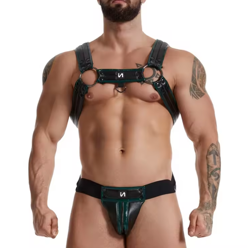 Sexy Mens Lingerie Leather Erotic Harness And Bulge Gay Jockstraps Underwear
