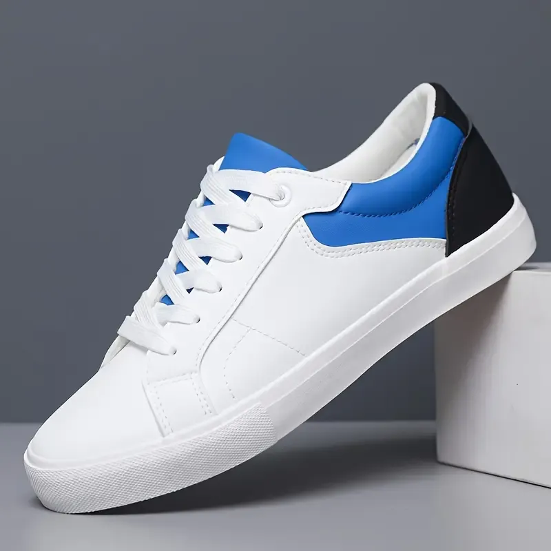 Low Top Color Block Non Slip Skate Shoes For Outdoor Street Walking Casual Activities - Men's Comfy Sneakers