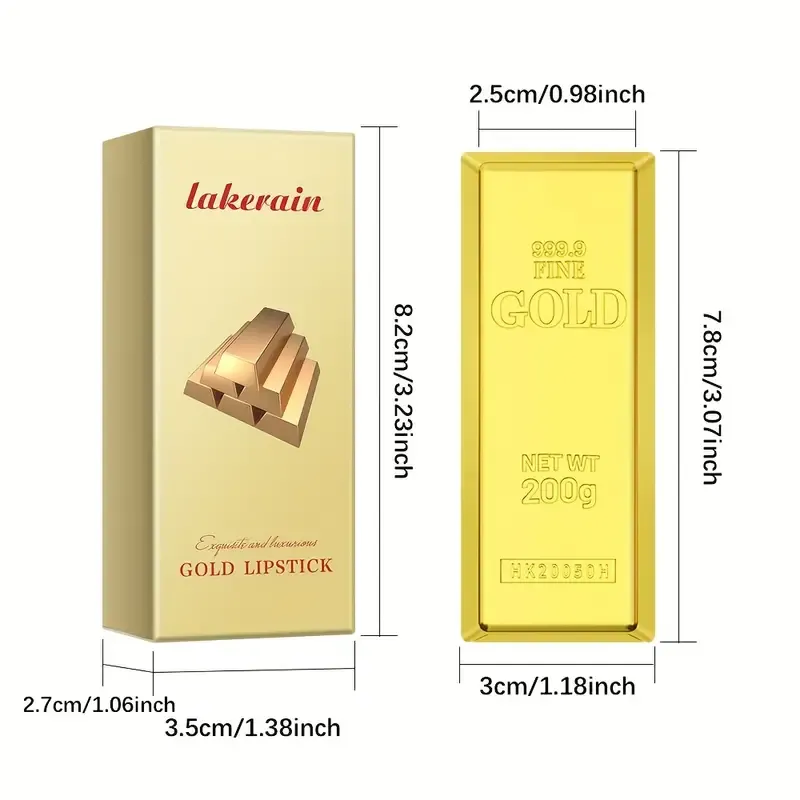 Golden Brick Lipstick Premium Solid Lipstick Waterproof Non