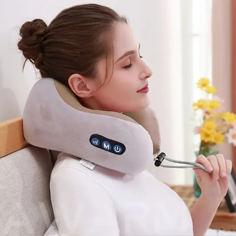 U-Shaped Cervical Neck Massager Pillow