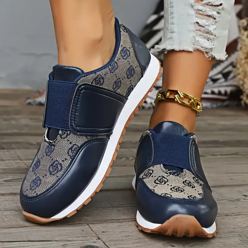 Women's Casual Fashion Sneakers with Hook-and-Loop Closure
