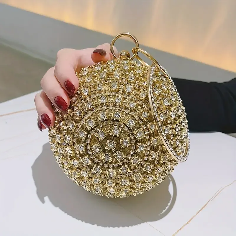 Rhinestone Round Evening Bag