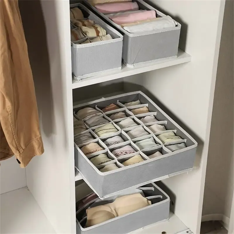 1 Pc Wardrobe Socks Storage Bag With Grids, Versatile Space Saving Container, Multifunctional Underwears, Ties Organizer