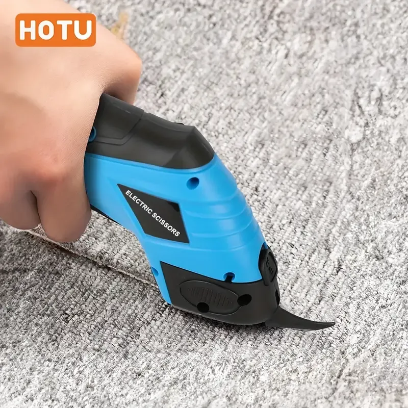 USB Rechargeable HOTU Precision Electric Fabric Scissors - Versatile Handheld Power Tool for Clothing, Cardboard, Carpet & Faux Leather Cutting