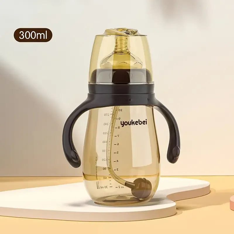 Family Baby Bottle Imitation Nipple, Newborn Baby Wide-caliber Feeding Bottle With Handle, Baby Straw Feeding Bottle