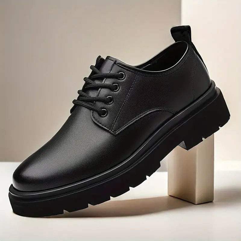 Men'S Fashion Casual Shoes, Low Top, Thick Sole, Breathable Faux, Rubber Sole, EVA Insole, Round Toe, Lace-Up, for Sports, Outdoor, Daily Wear, All Seasons