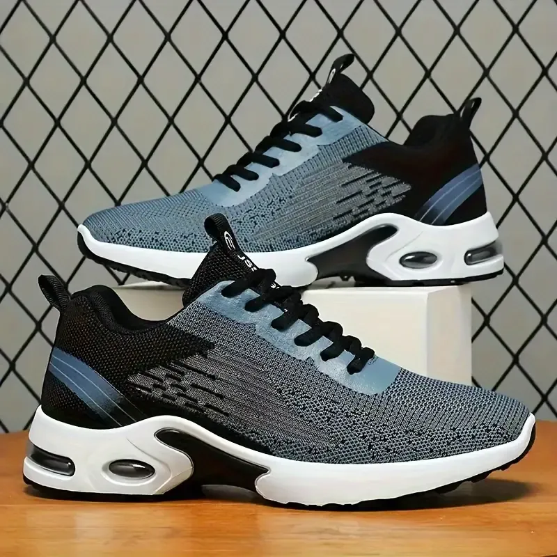 Mens Low-Top Gradient Striped Casual Sneakers