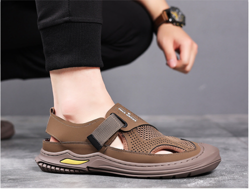 Summer new men's casual leather handmade mes