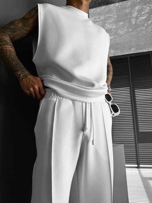European and American sports casual trousers vest suit loose sleeveless T-shirt fitness suit
