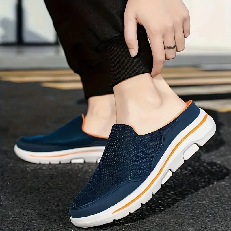 Mens Slip-On Mules - Breathable Mesh Upper