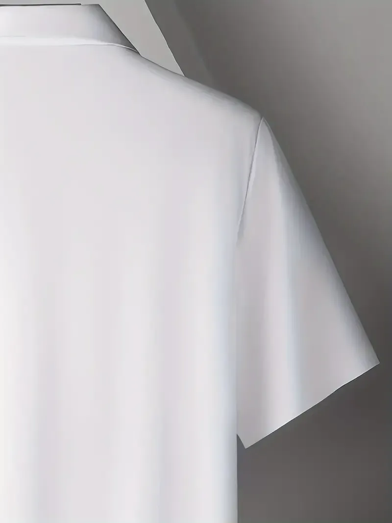 Men's 3D Sculptures Pattern Print Short Sleeve Shirt With Camp Collar, Casual Button Up Shirt For Summer Daily Wear And Vacation Resorts