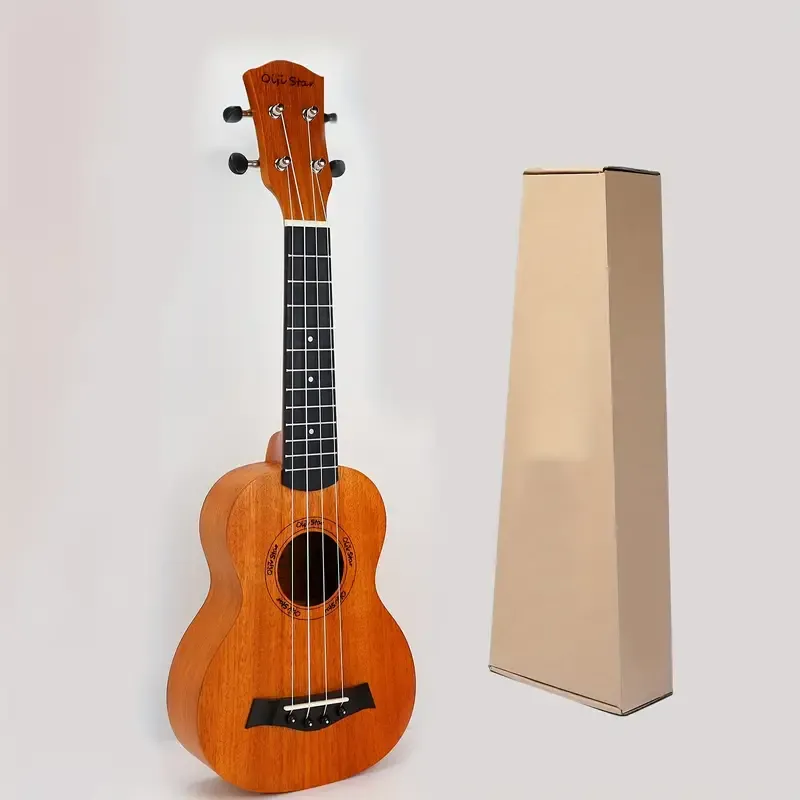 High-Quality 21-Inch Peachwood Ukulele, Natural Wood Color, With Archback Design For Enhanced Resonance. Perfect Gift For Adult Beginners And Hawaiian Style Play. Ideal Christmas Or Birthday Present. Eid Al-Adha Mubarak