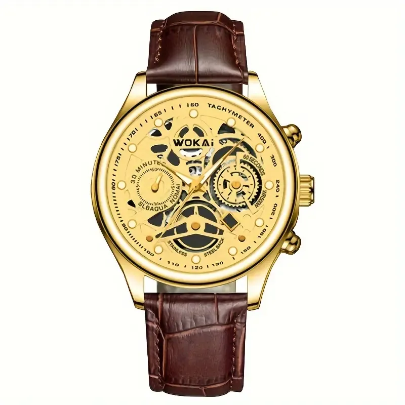Men's Fashion Quartz Watch - Business Style with Faux Leather Strap