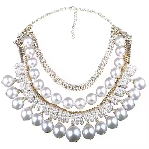 Fashion Multilayer Big Pearl Statement Necklace