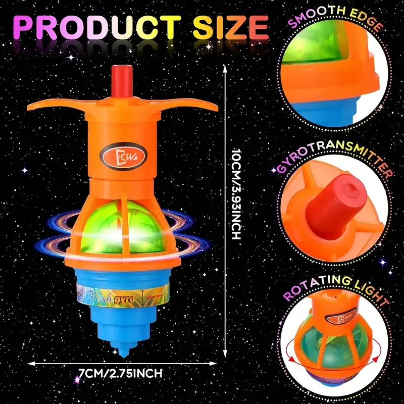LED Flickering UFO Spinning Gyro Toy
